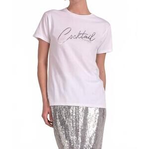 NEW ELAN cocktail please t-shirt in white